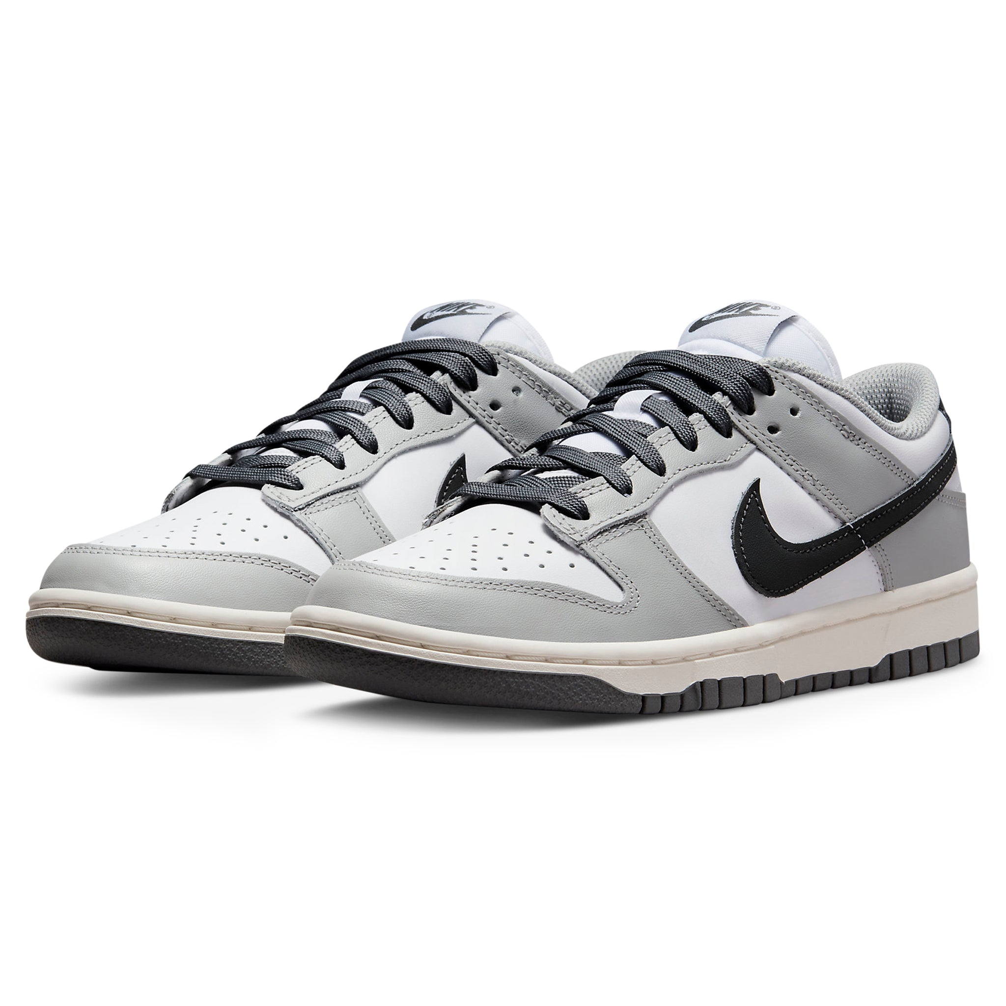 Front side view of Nike Dunk Low Light Smoke Grey (W) DD1503-117